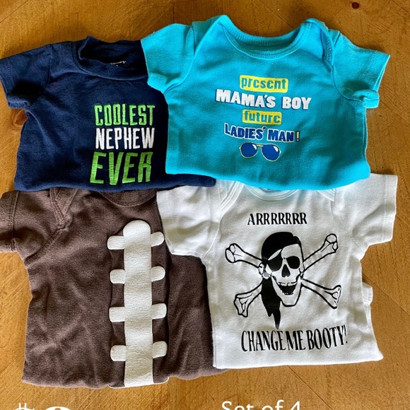 Baby boy novelty onesies - Set of 4 - Picture 1 of 1